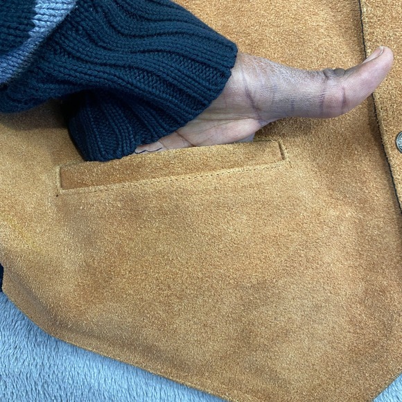 PARAGRAFF Vest Men XL Genuine Leather Suede Tan Western Cowboy Exclusive Vintage - Picture 7 of 10